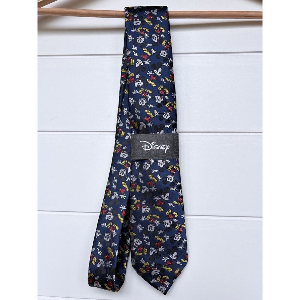 Disney Mickey Mouse Novelty Tie Navy Blue Allover Print Skinny 2.75"W 57"L